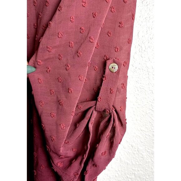 Beacon Apparel Womens Elegant Blouse Rose Sz S Texture Bohimian Blouse NWOT - Picture 3 of 11